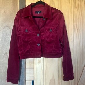 Deep red crop jacket